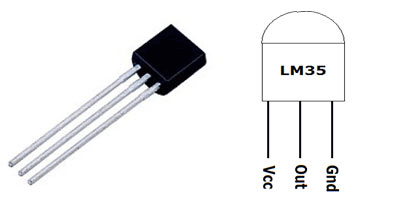 مدار کنترل دما با سنسور LM35 و سوئیچ